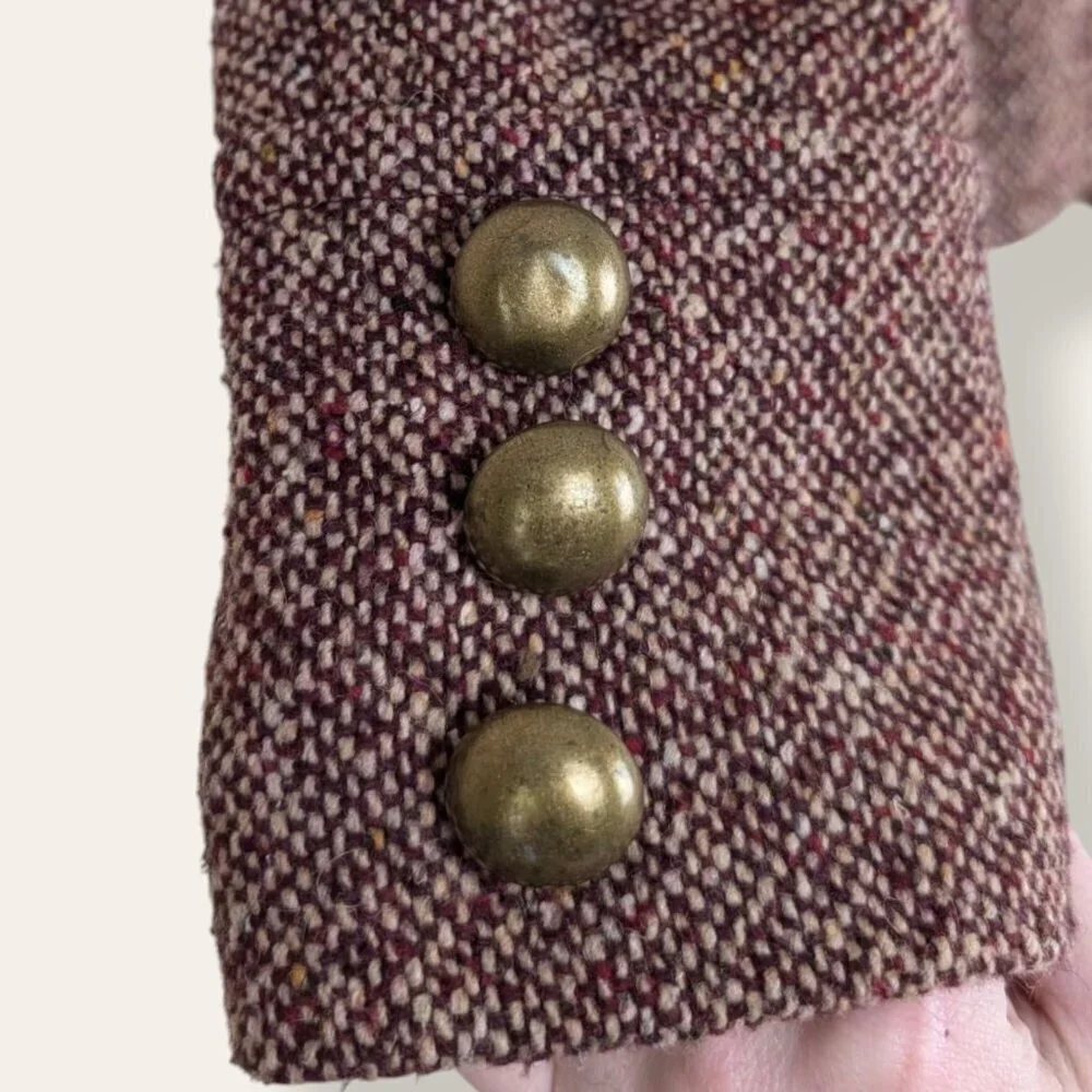 Guess Red Tweed Military-Style Jacket - Picture 10 of 13